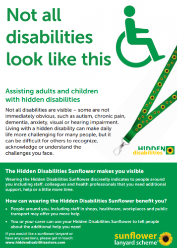 Hidden Disabilities Sunflower Lanyard